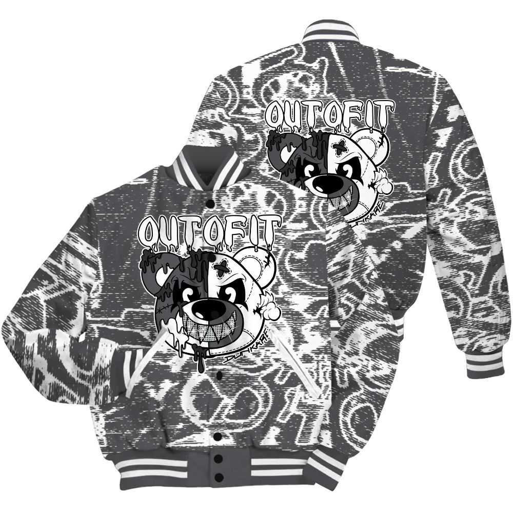 Varsity Jacket To Match White Thunder 4s Shirt - Out Of It Bear Avant-Garde All Over Print