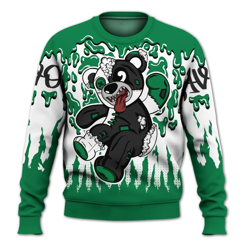 Sweatshirt To Match Pine Green 13s - Havok Bear Dripping All Over Print