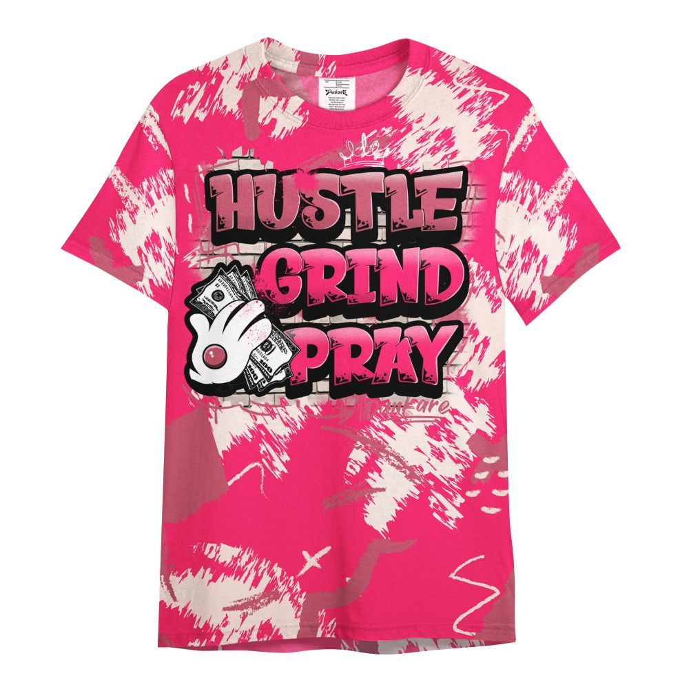 Shirt To Match A'One Hyper Pink Shirt, Hustle Grind Pray Retro All Over Print