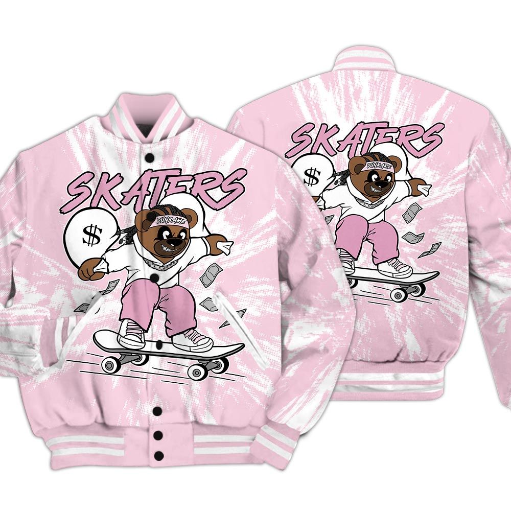 Varsity Jacket To Match Orchid 4s - Skaters Bear Luxury Varsity Jacket Unisex