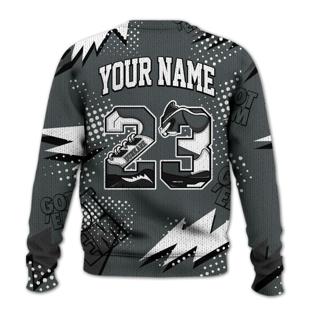 Knitted Sweater To Match Black RM Nigel Sylvester 4s - Custom Name Number 23 5s