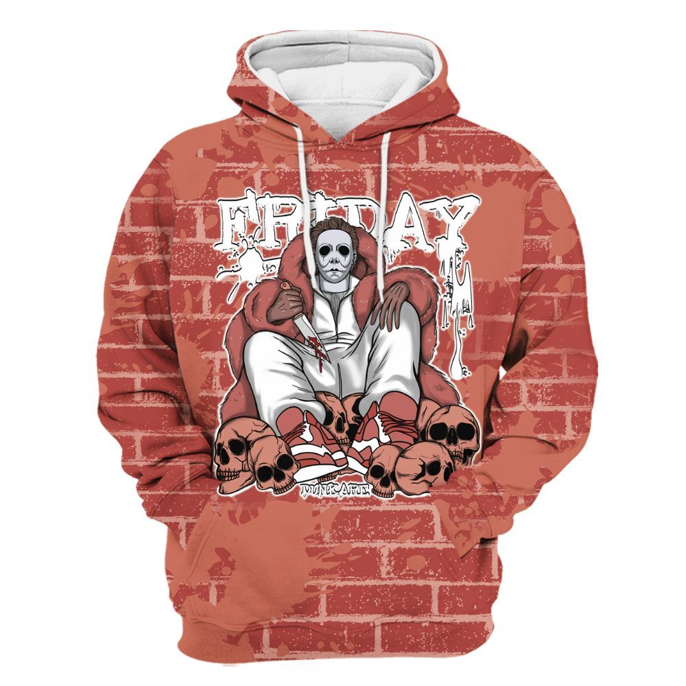Hoodie To Match Dune Red 13s - Friday Brick All Over Print