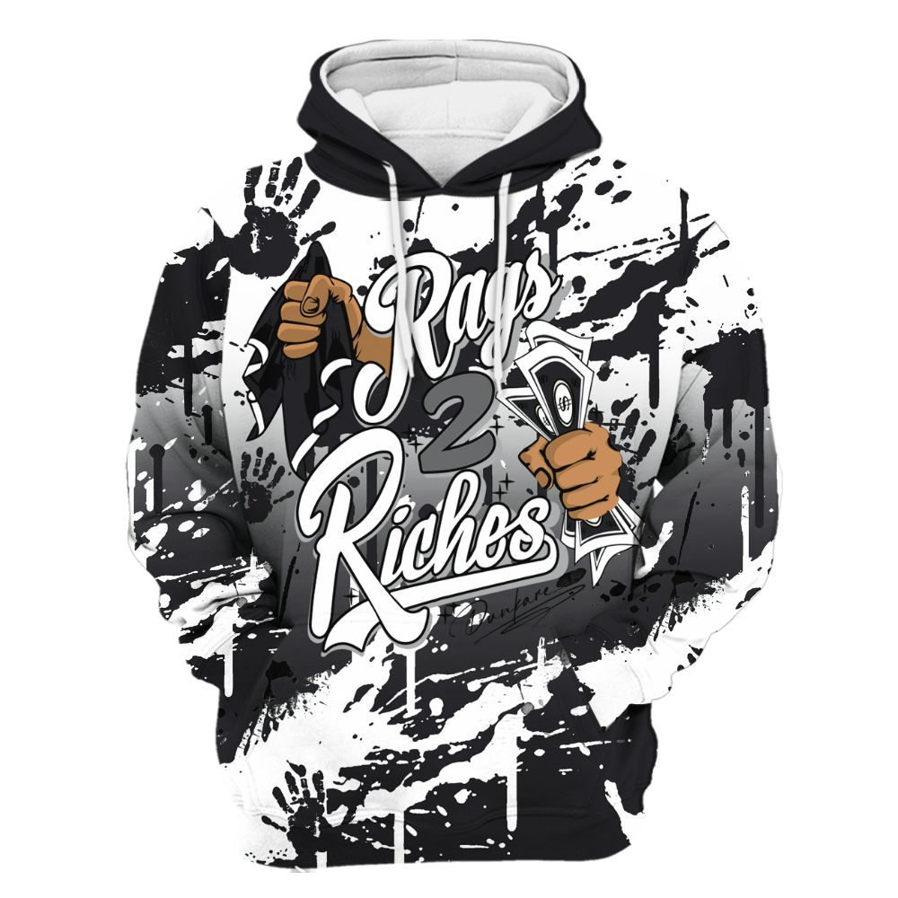 Hoodie To Match White Thunder 4s - Rag 2 Riches All Over Print