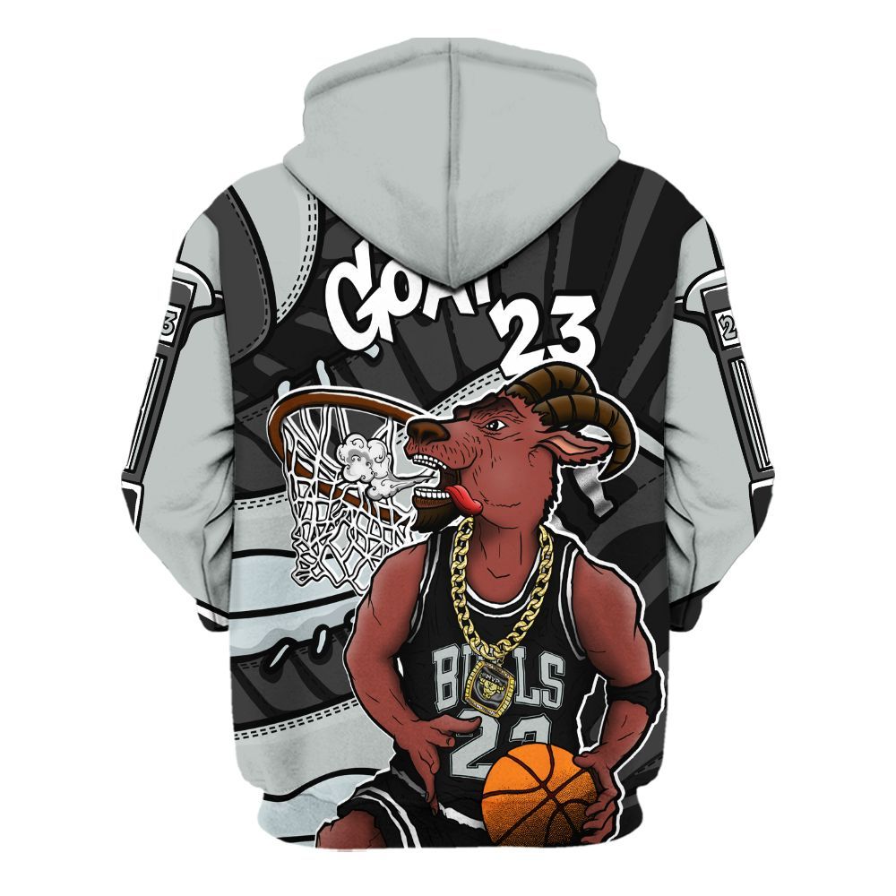 Hoodie To Match Black Wolf Grey 12s - Number 23 Style 12s All Over Print