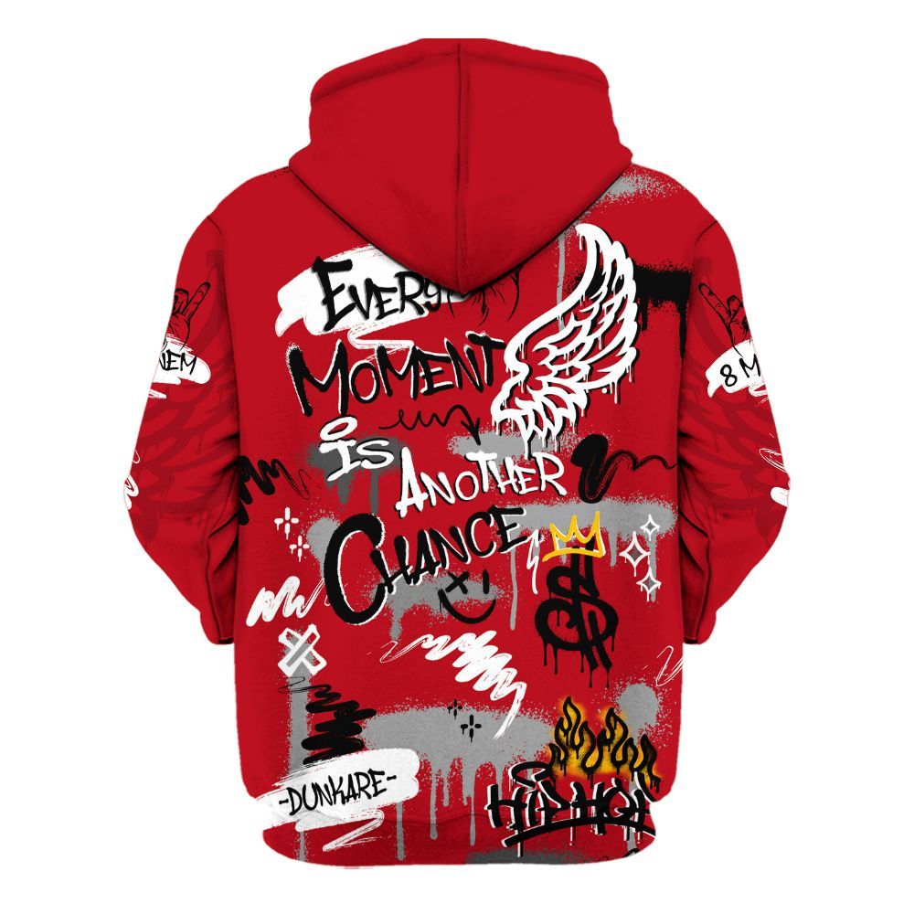 Hoodie To Match Bred Velvet 11s - 8Mile Movie Graffiti All Over Print