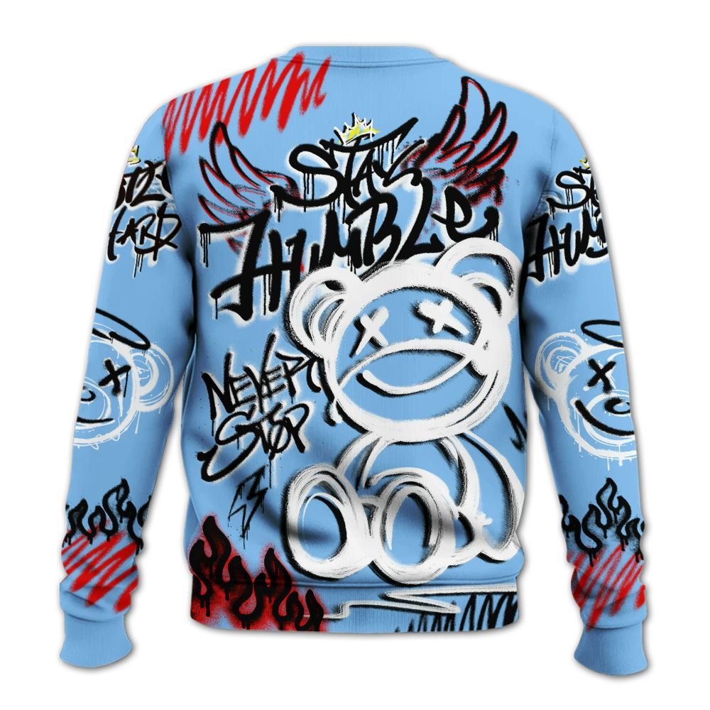Sweatshirt To Match University Blue 5s - Humble Drip Streetwear Graffity All Over Print