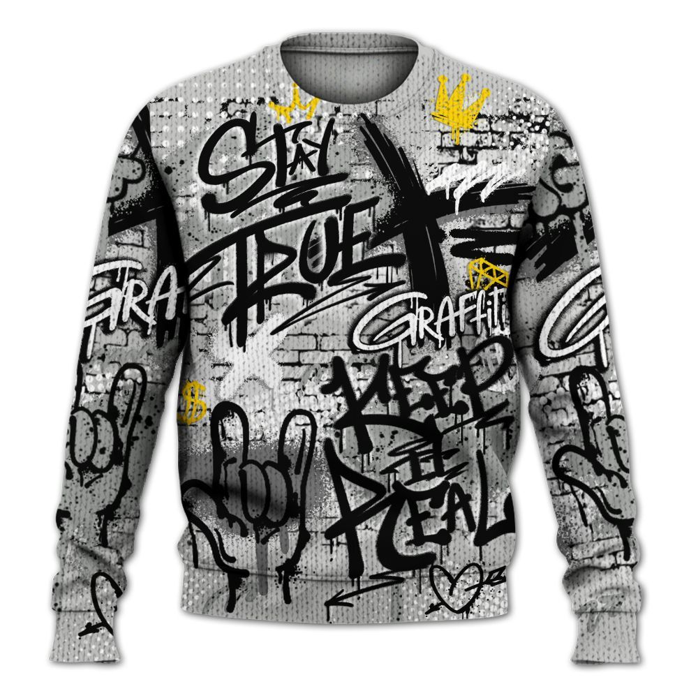 Knitted Sweater To Match Retro White Oreo 4s - True It Real Graffiti Streetwear