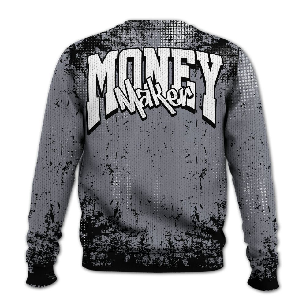Knitted Sweater To Match Retro Black Flint 13s - Move In Silence Money Street Retro