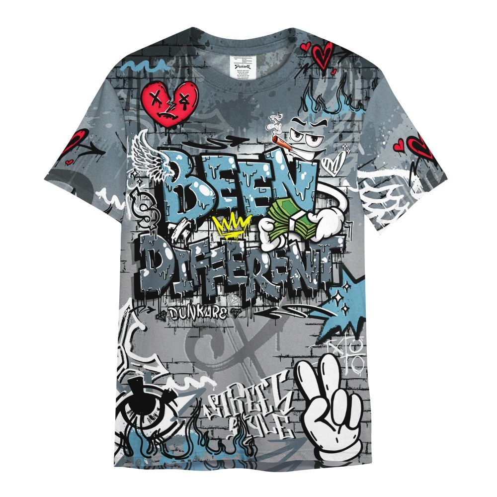 Shirt To Match Retro Light Graphite Wolf Grey 5s - Been Dif2erent Drip Graffiti All Over Print
