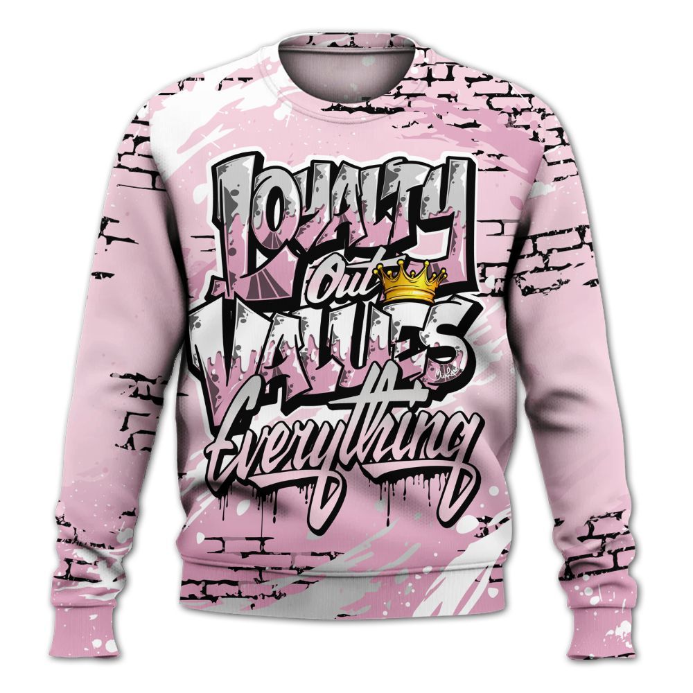 Sweatshirt To Match Orchid 4s - Values Of Loyalty Drip All Over Print