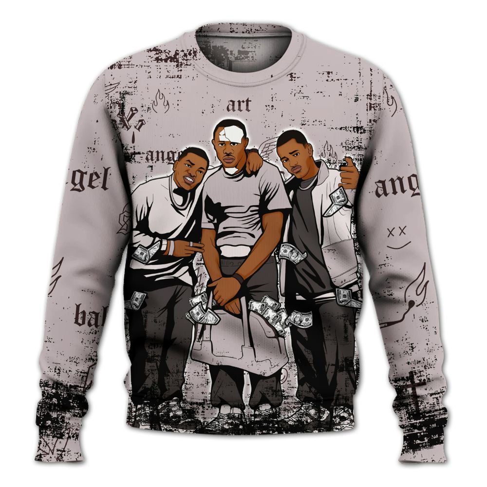 Sweatshirt To Match AMM Air Smokey Mauve 6s - Paid In Full Money All Over Print