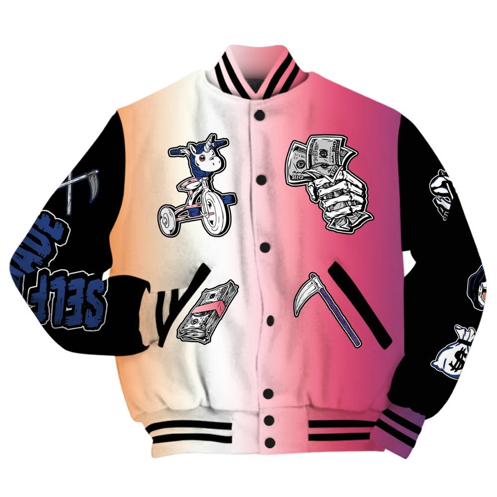 Varsity Jacket To Match Air Griffey Max Los Angeles 1s - Self Make Skeleton All Over Print