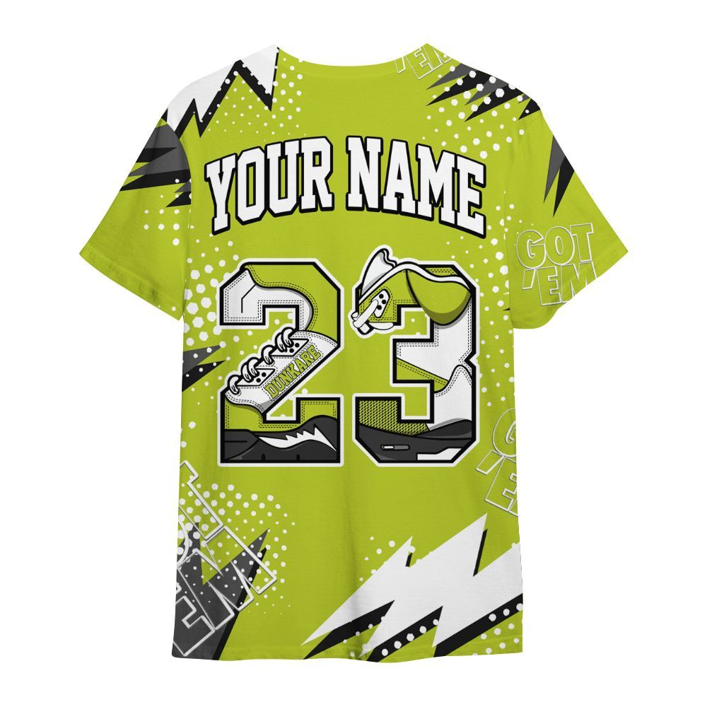Shirt To Match Bright Cactus 13s - Custom Name Number 23 5s All Over Print