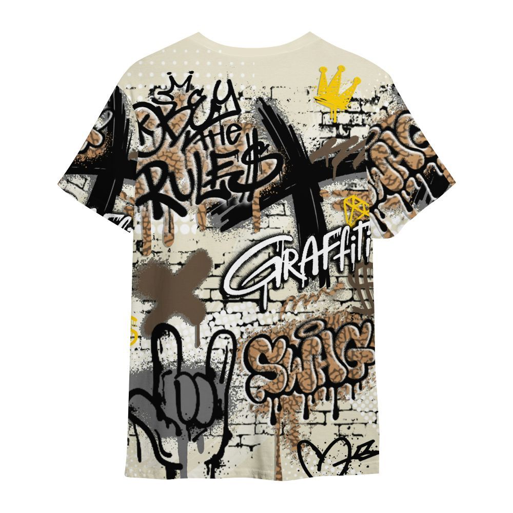 Shirt To Match Orewood Brown 3s - True It Real Graffiti Streetwear All Over Print
