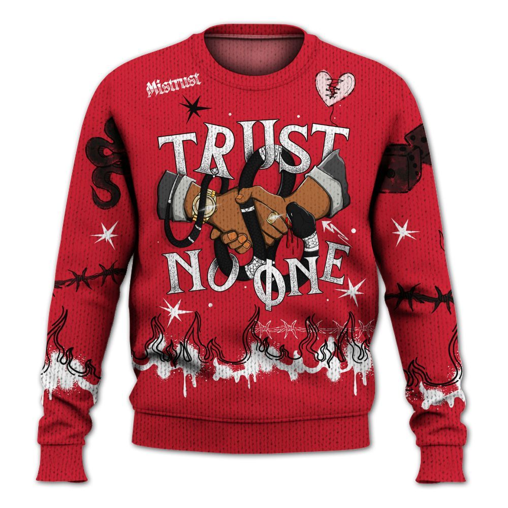 Sweater To Match Flight Club 4s - Trust No One Snake-Bite Doodle Crayon Graphic