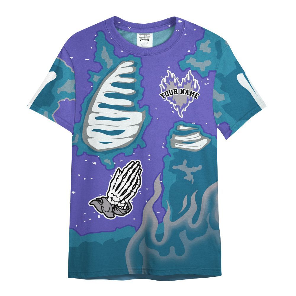 Shirt To Match Retro Aqua 8s - Dislike Us Graphic Burning Custom Name All Over Print