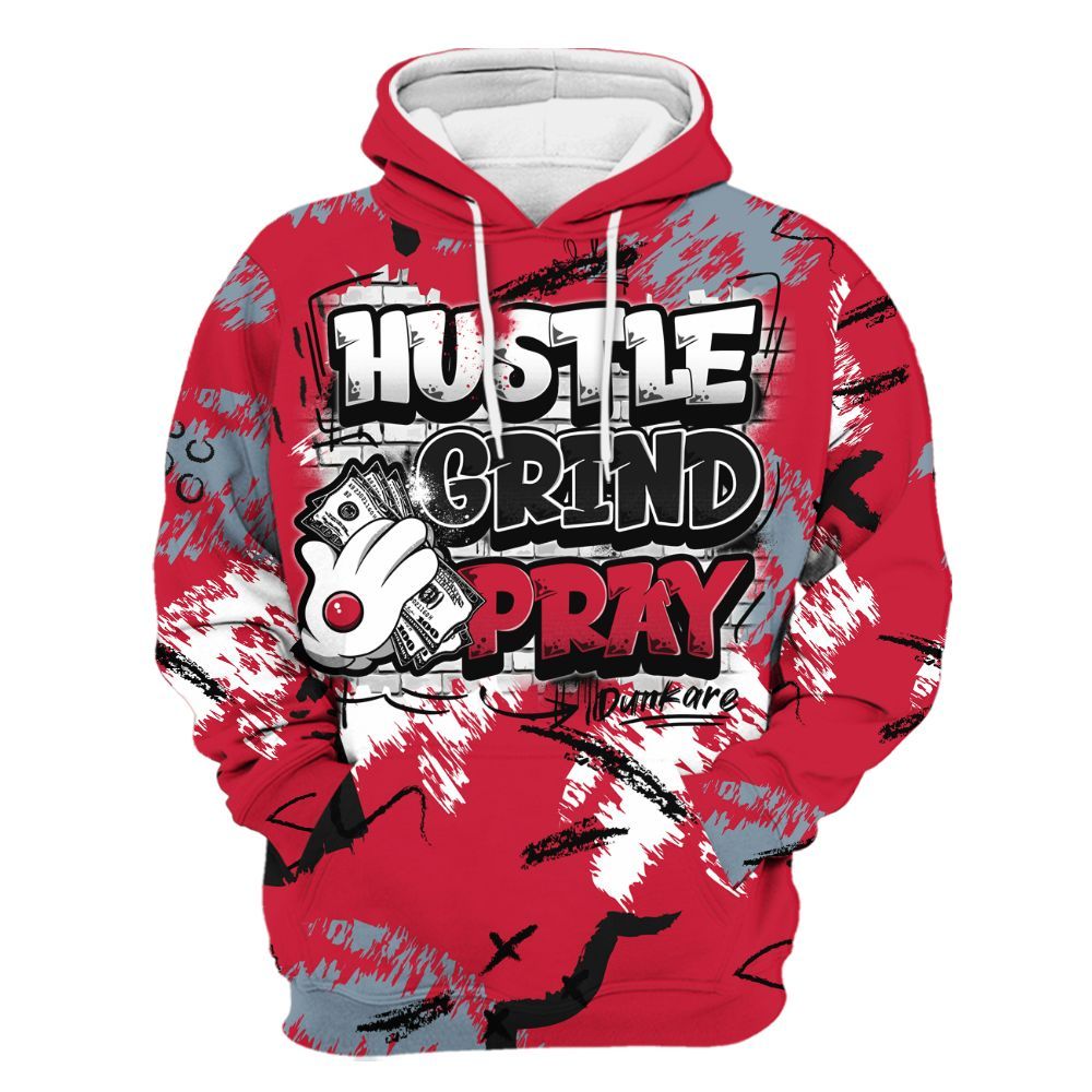 Hoodie To Match Retro Infrared Salesman 6s - Hustle Grind Pray Graphic Street Style All Over Print