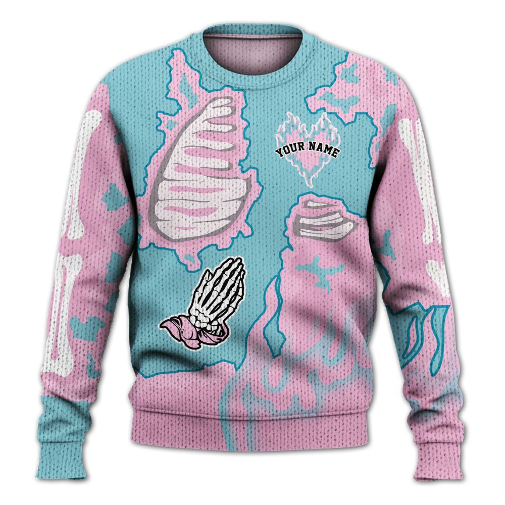 Knitted Sweater To Match SB Dunk Low Visty - Dislike Us Graphic Burning Custom Name