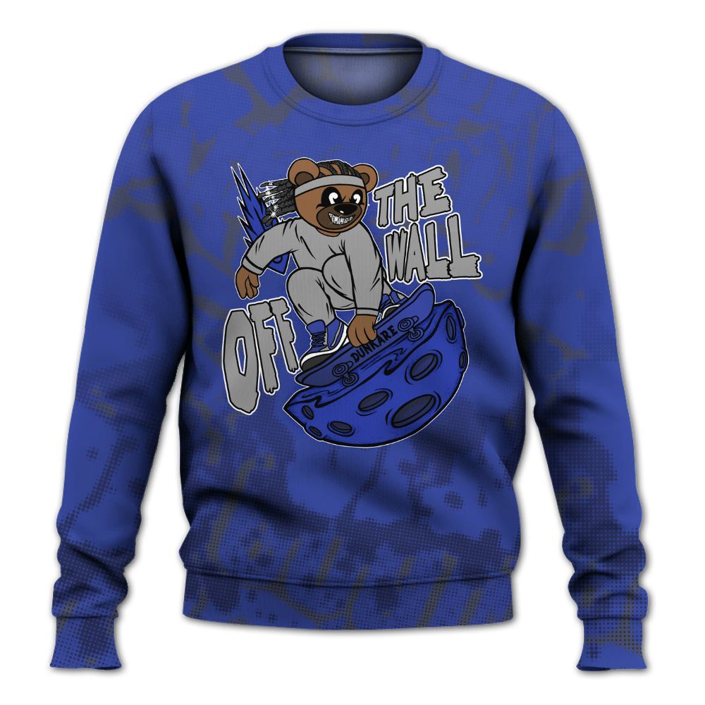 Sweatshirt To Match Air Max Plus Black Racer Blue - Quirky Bear Street All Over Print