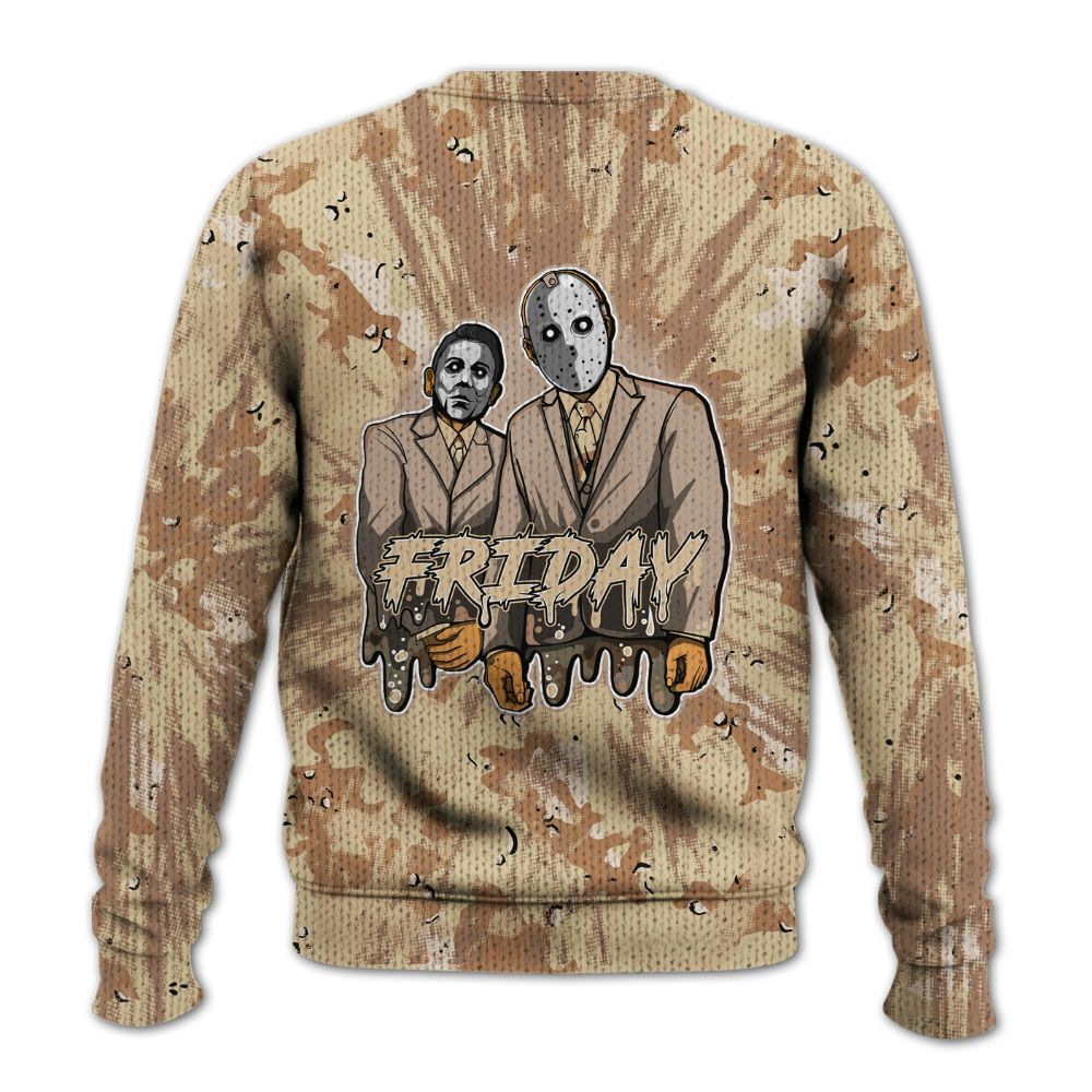 Knitted Sweater To Match Desert Camo 3s - Friday Halloween Graphic Luxury