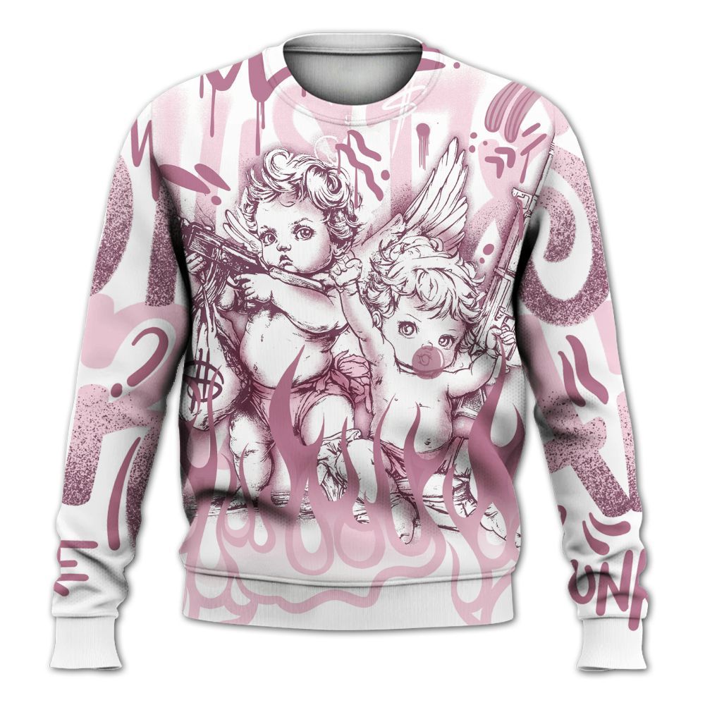 Sweatshirt To Match Orchid 4s - Angel Hustle Hard All Over Print