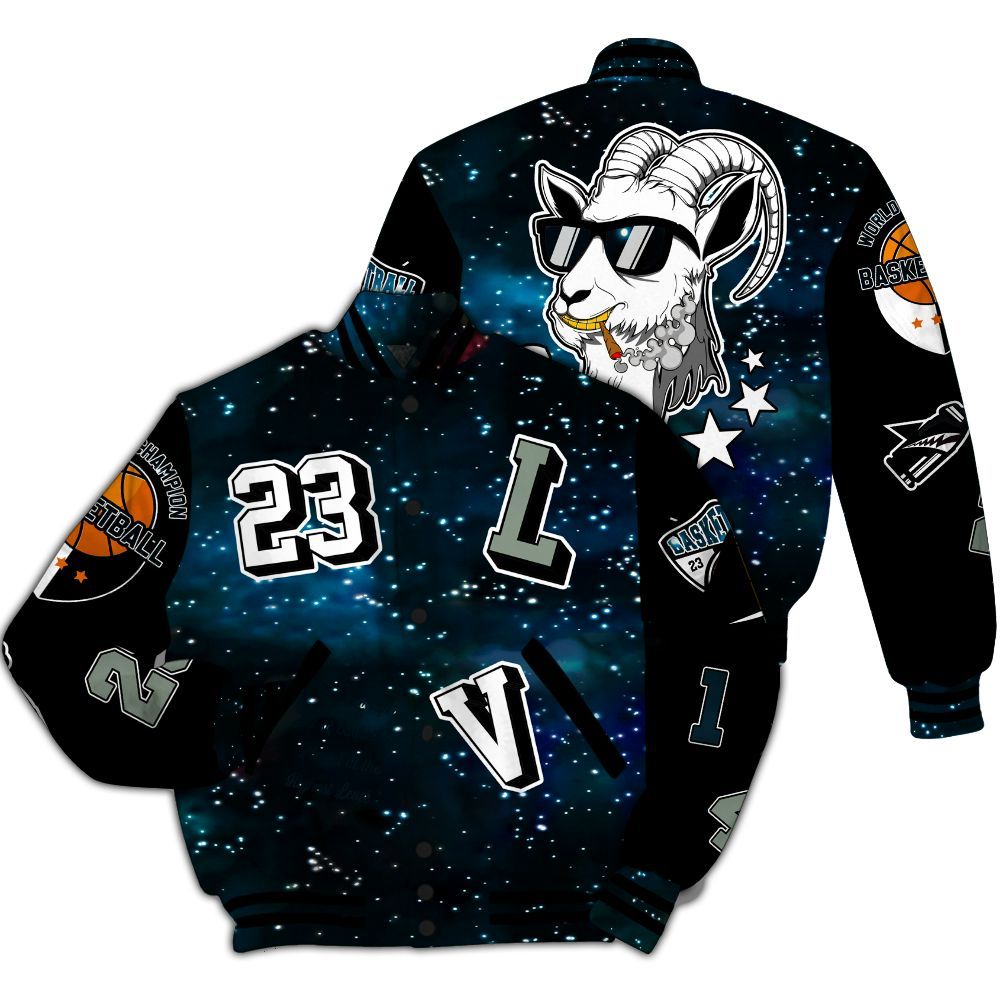 Varsity Jacket To Match Air Foamposite One Galaxy - The GOAT Got Em Retro Graphic All Over Print