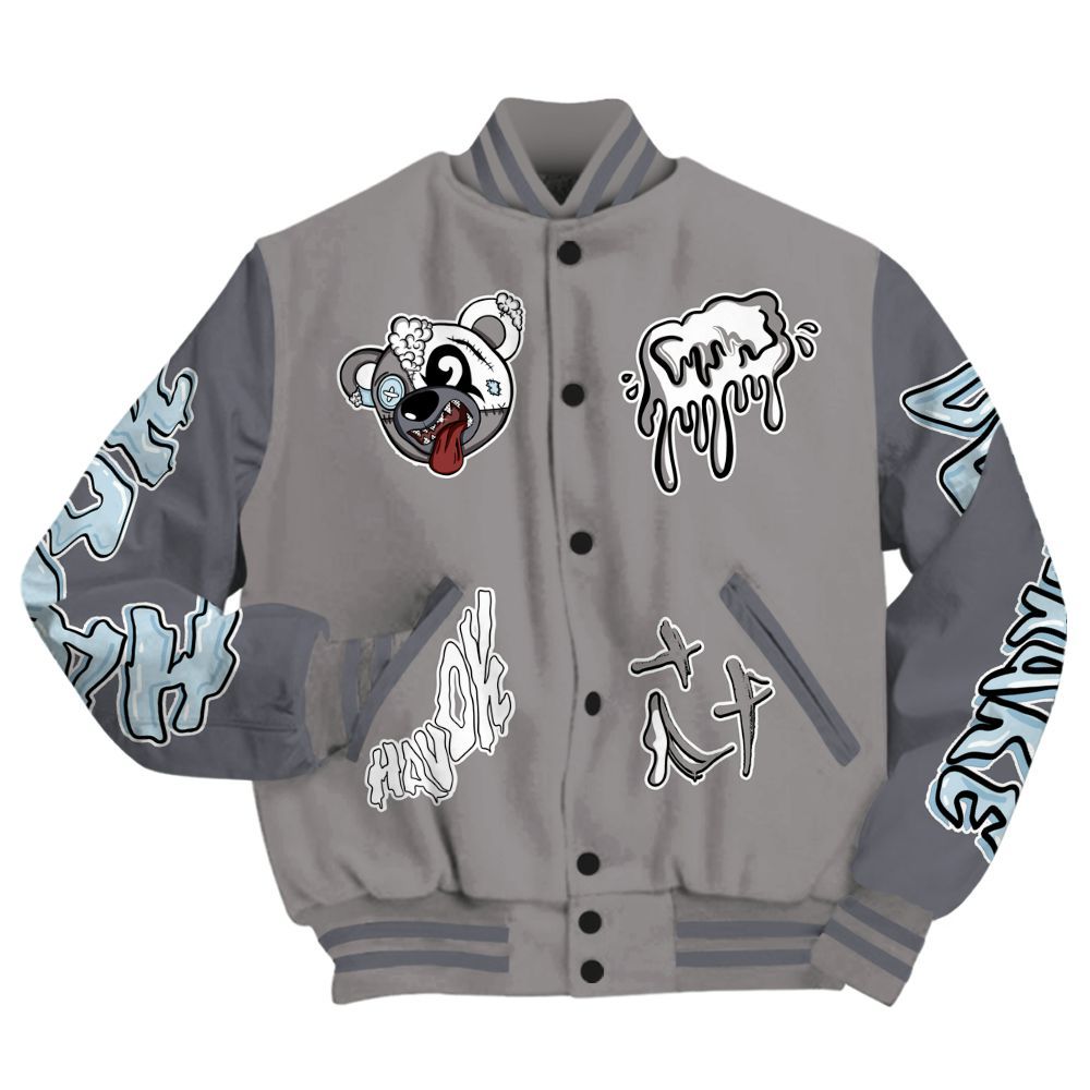 Varsity Jacket To Match Cool Grey 11s - Havok Bear All Over Print