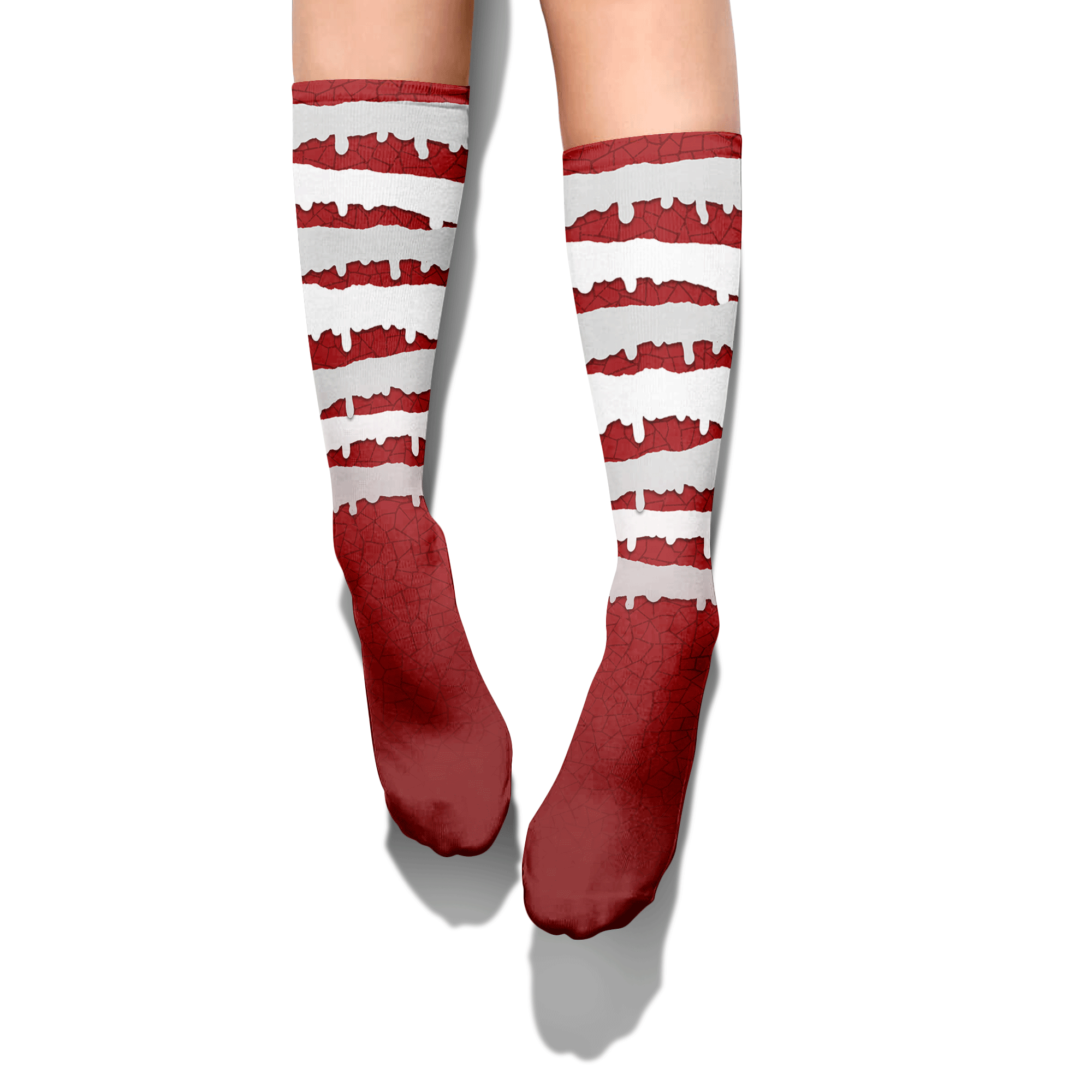 Sock To Match Red Taxi 12s - Dripping Stripe Graphic Unisex