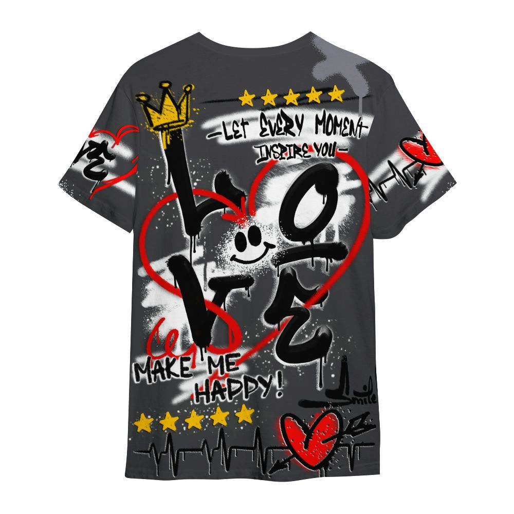 Shirt To Match Fear 4s - Happy Love Beats Graffiti Streetwear All Over Print