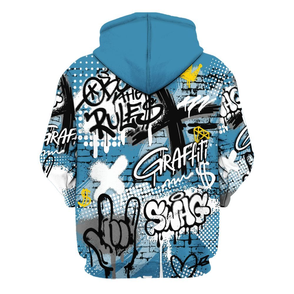 Hoodie To Match High OG UNC Reimagined 1s - True It Real Graffiti Streetwear All Over Print