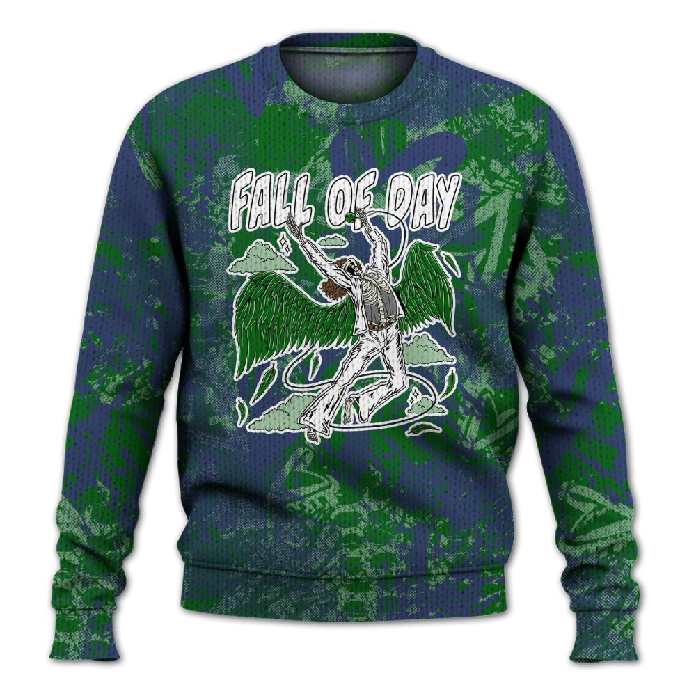 Knitted Sweater To Match Midnight Navy 13s - Fall Of Days Skeleton Heart