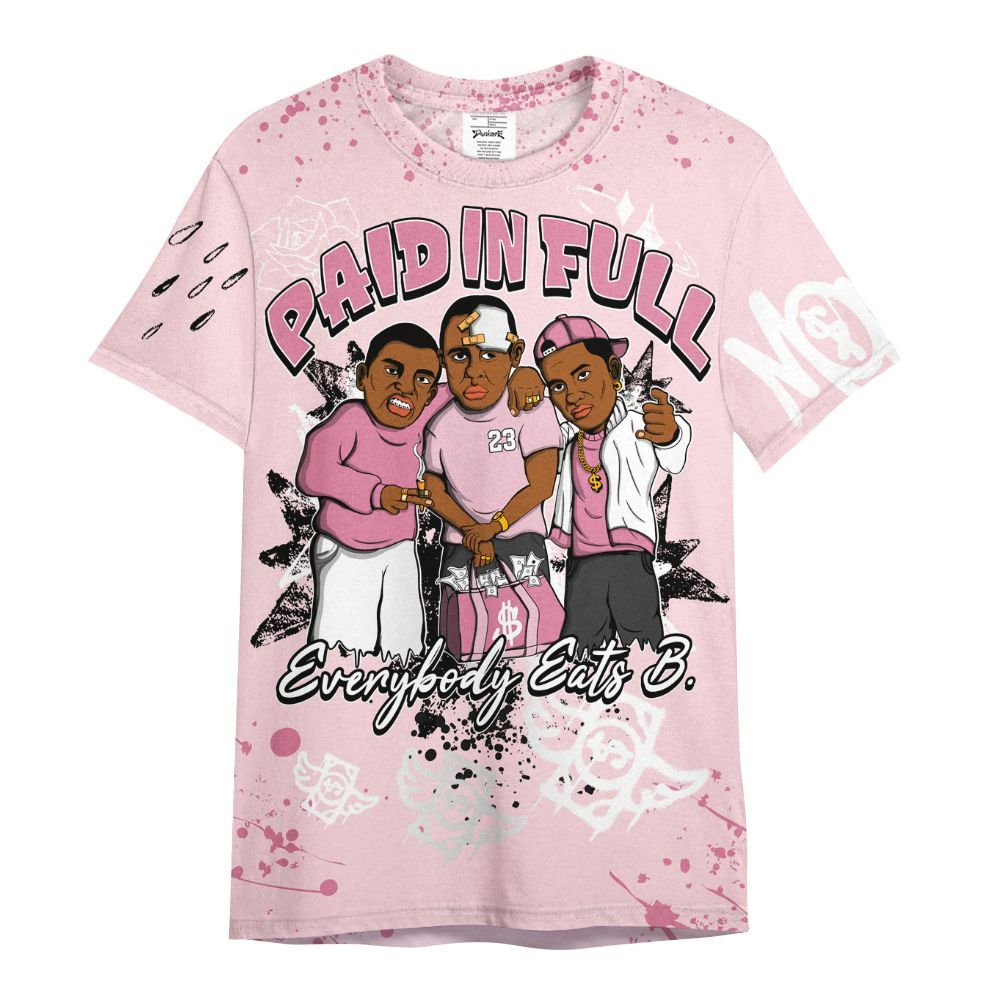Shirt To Match GS Pearl Pink 12s Shirt, Everybody Paid In Full Crayon All Over Print