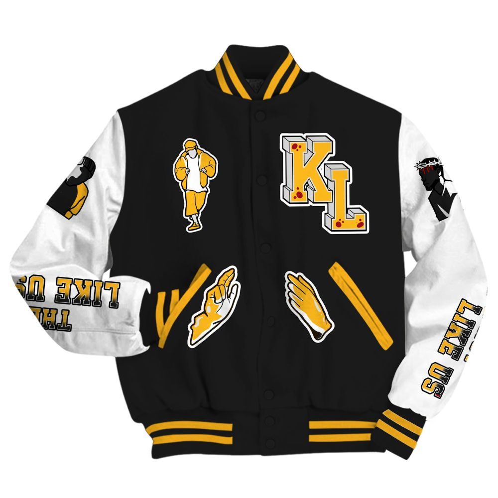 Varsity Jacket To Match White Taxi 12s - Dislike Us Graphic All Over Print