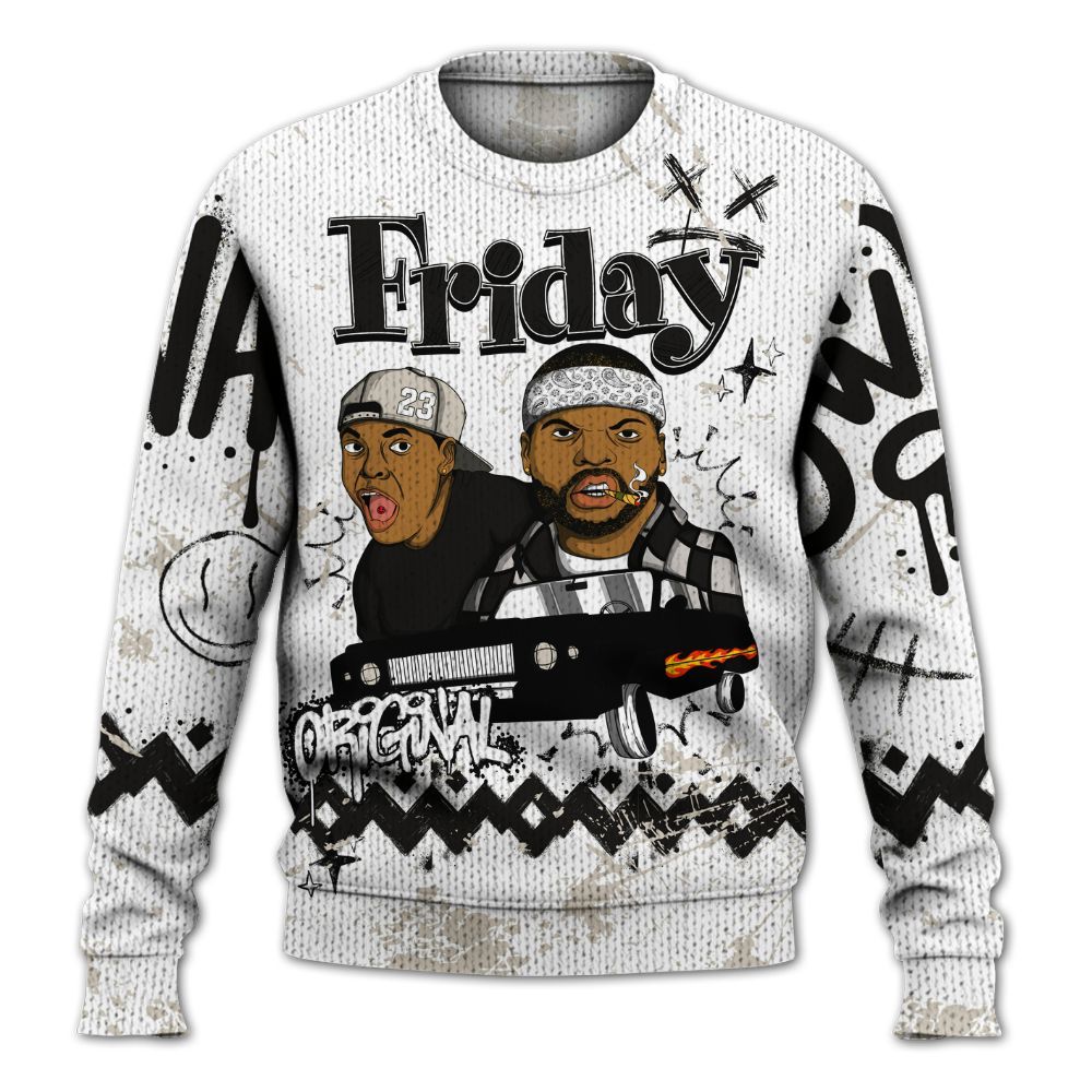 Knitted Sweater To Match Retro Reverse Metallic 5s - Friday Sneaker Crayon