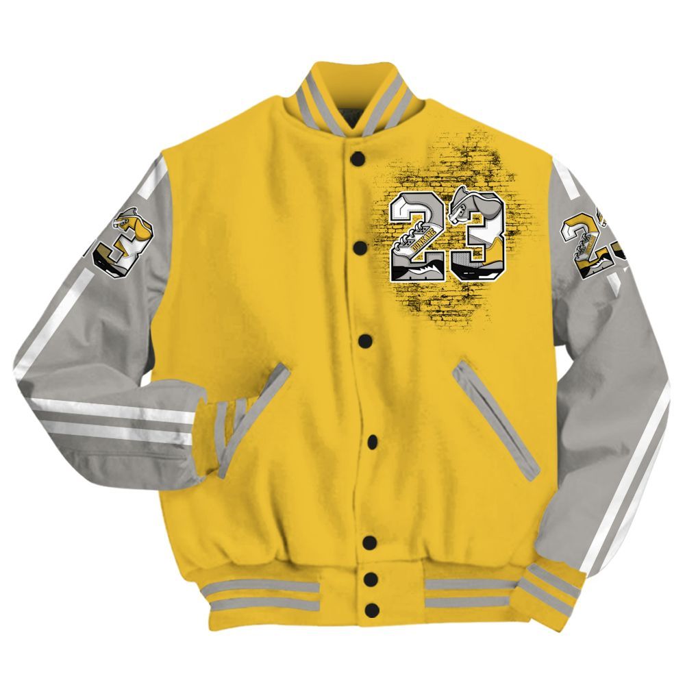 Varsity Jacket To Match Low Yellow Python 11s, Custom Name Number 23 5s All Over Print