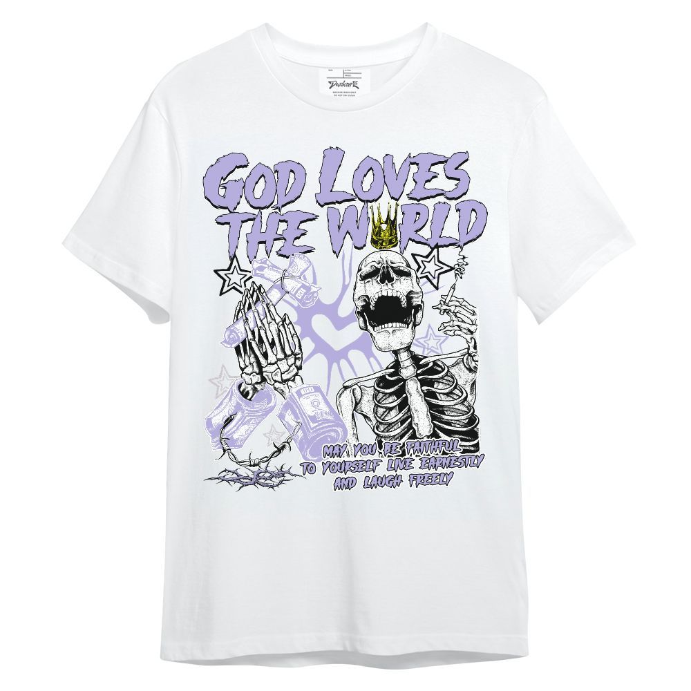 Shirt To Match Low Pure Violet 11s - God Loves The World Unisex Shirt