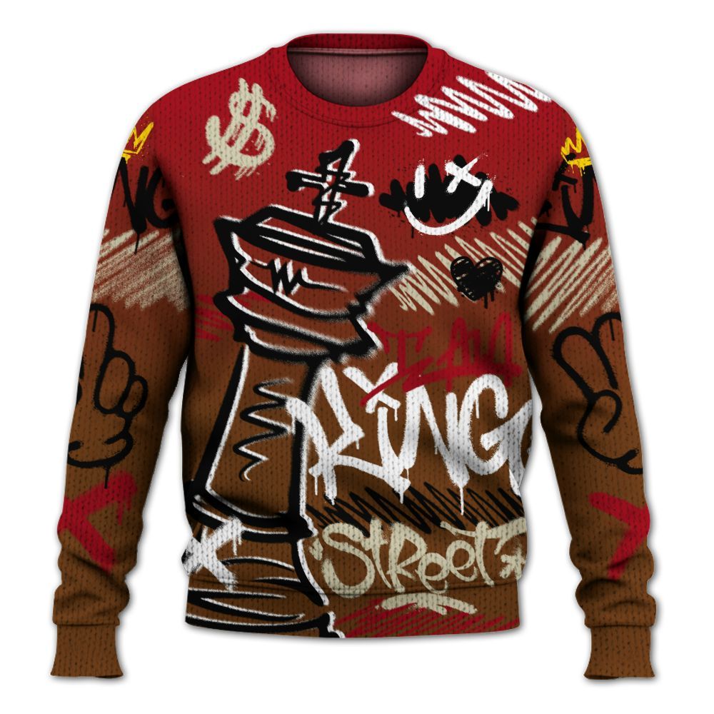 Knitted Sweater To Match Archaeo Brown 5s - Street King Chess Streetwear