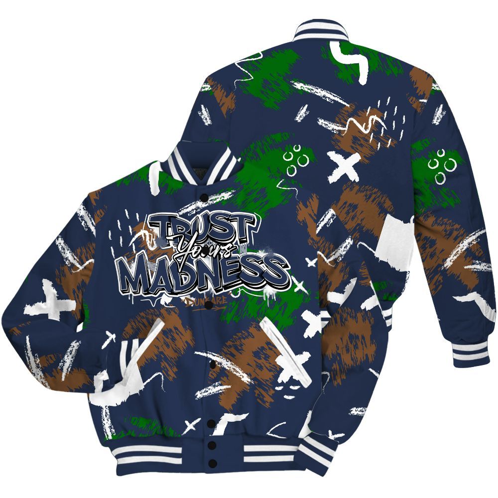 Varsity Jacket To Match Midnight Navy 13s - Trust Your Madness Retro All Over Print