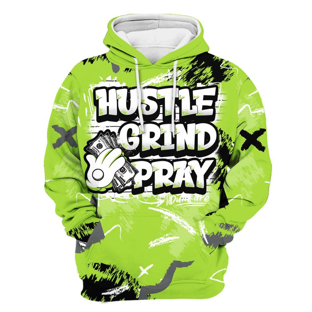Hoodie To Match Air Max 95 Neon - Hustle Grind Pray Retro All Over Print