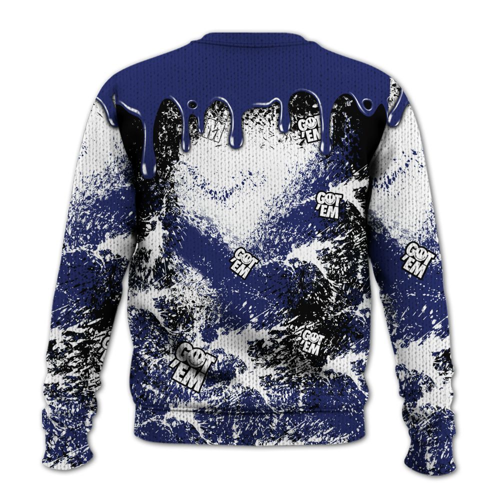 Knitted Sweater To Match Midnight Navy 11s - Dripping 23 Drip