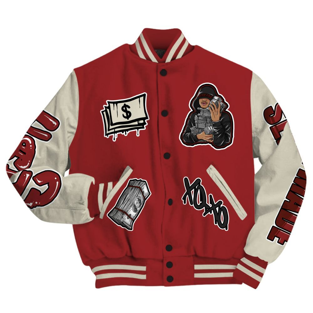 Varsity Jacket To Match High 85 Bred 1s - Selfmade Unique All Over Print