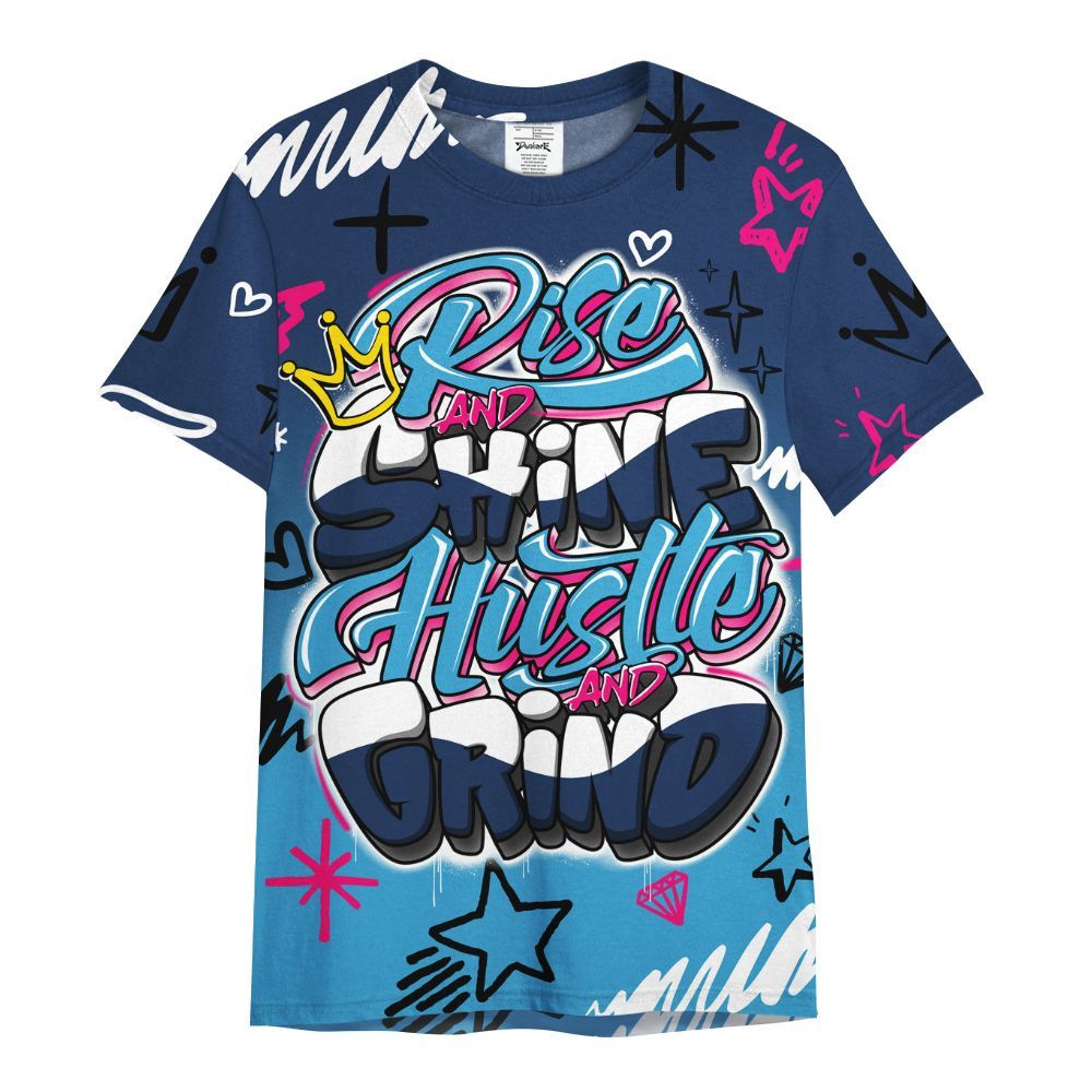 Shirt To Match Air Max 180 University Blue - Rise Shine Hustle Grind All Over Print