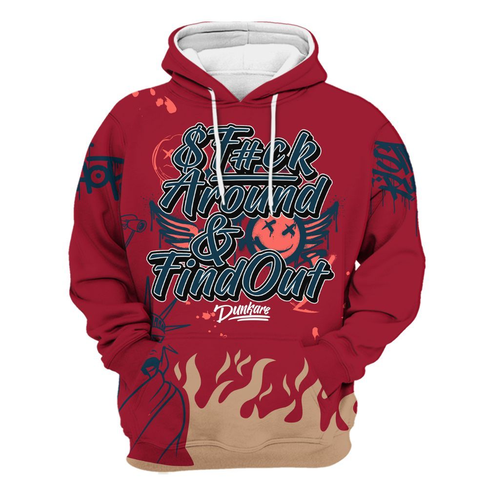 Hoodie To Match Mid Multi Color 2022 1s - Graphic Fck Around Find Out All Over Print