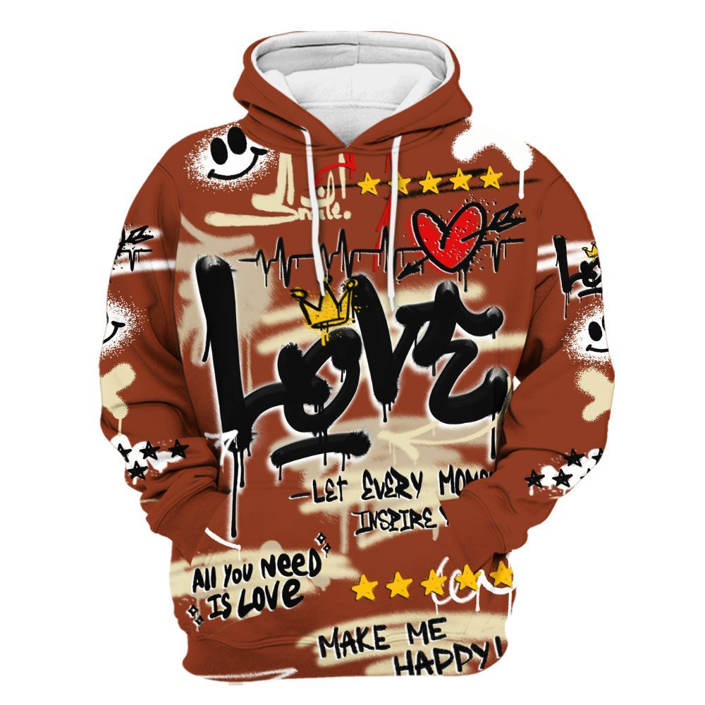 Hoodie To Match Retro Eastside Golf 12s - Happy Love Beats Graffiti Streetwear All Over Print