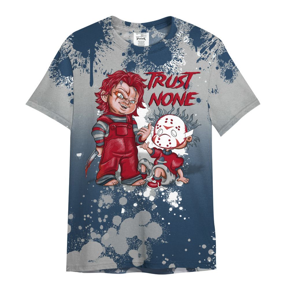 Shirt To Match Retro French Blue 2025 12s - Trust No One Scary All Over Print
