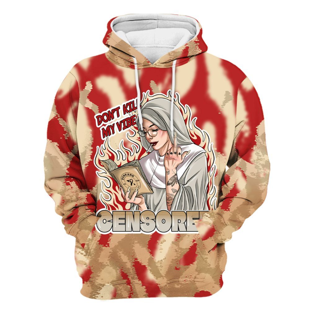 Hoodie To Match Dunk Low Strawberry Waffle - Censoredz Burn All Over Print