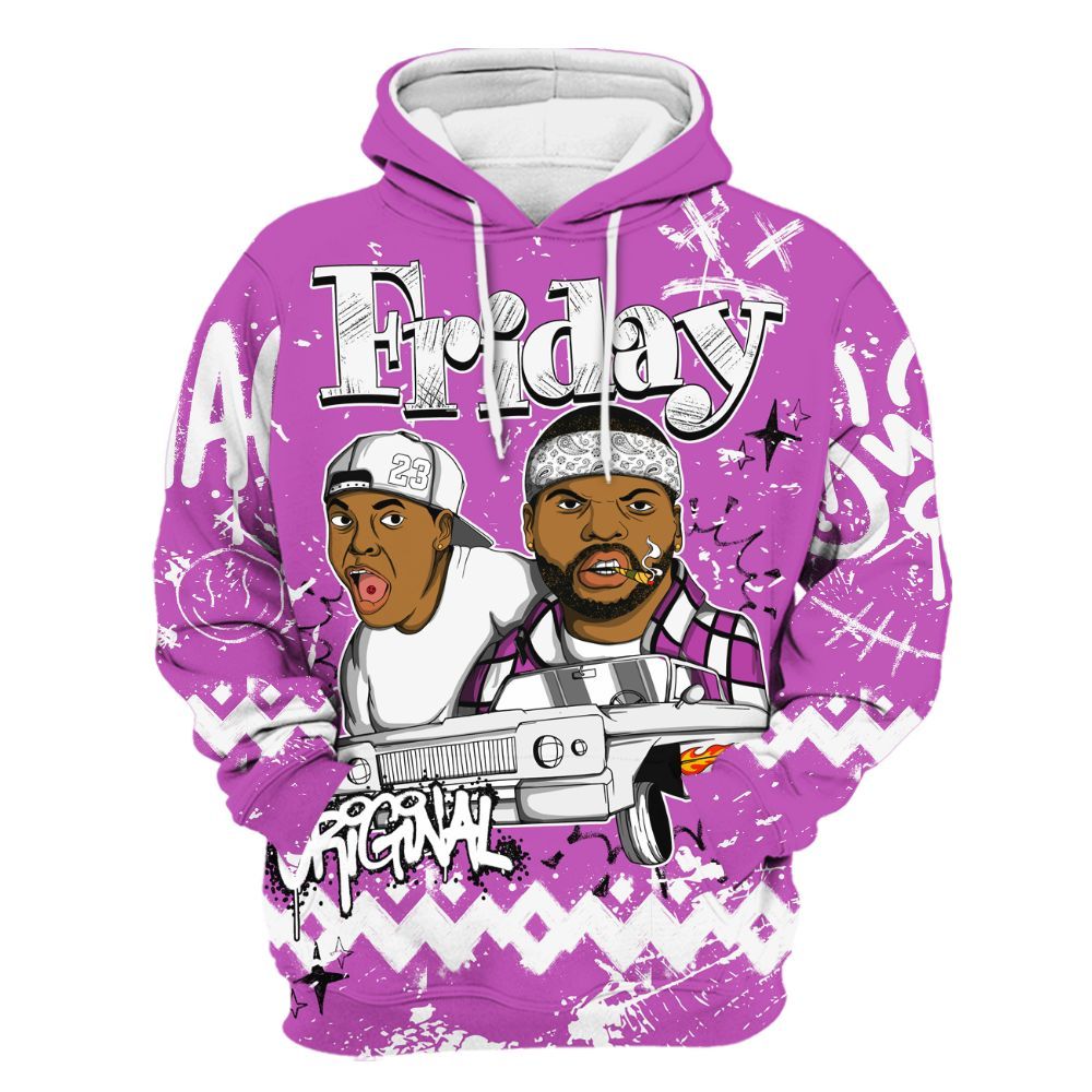 Hoodie To Match Hyper Violet 4s - Friday Sneaker Crayon All Over Print