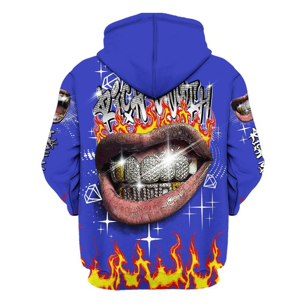 Hoodie To Match Retro Black Concord 12s - Rich Mouth Fire Rap Retro 90s All Over Print