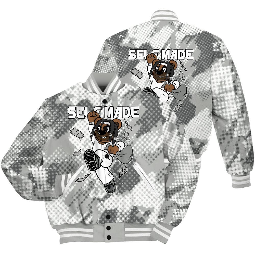 Varsity Jacket To Match Paris Cement Grey 4s Shirt - Autonomous Bear Abstract Halftone All Over Print