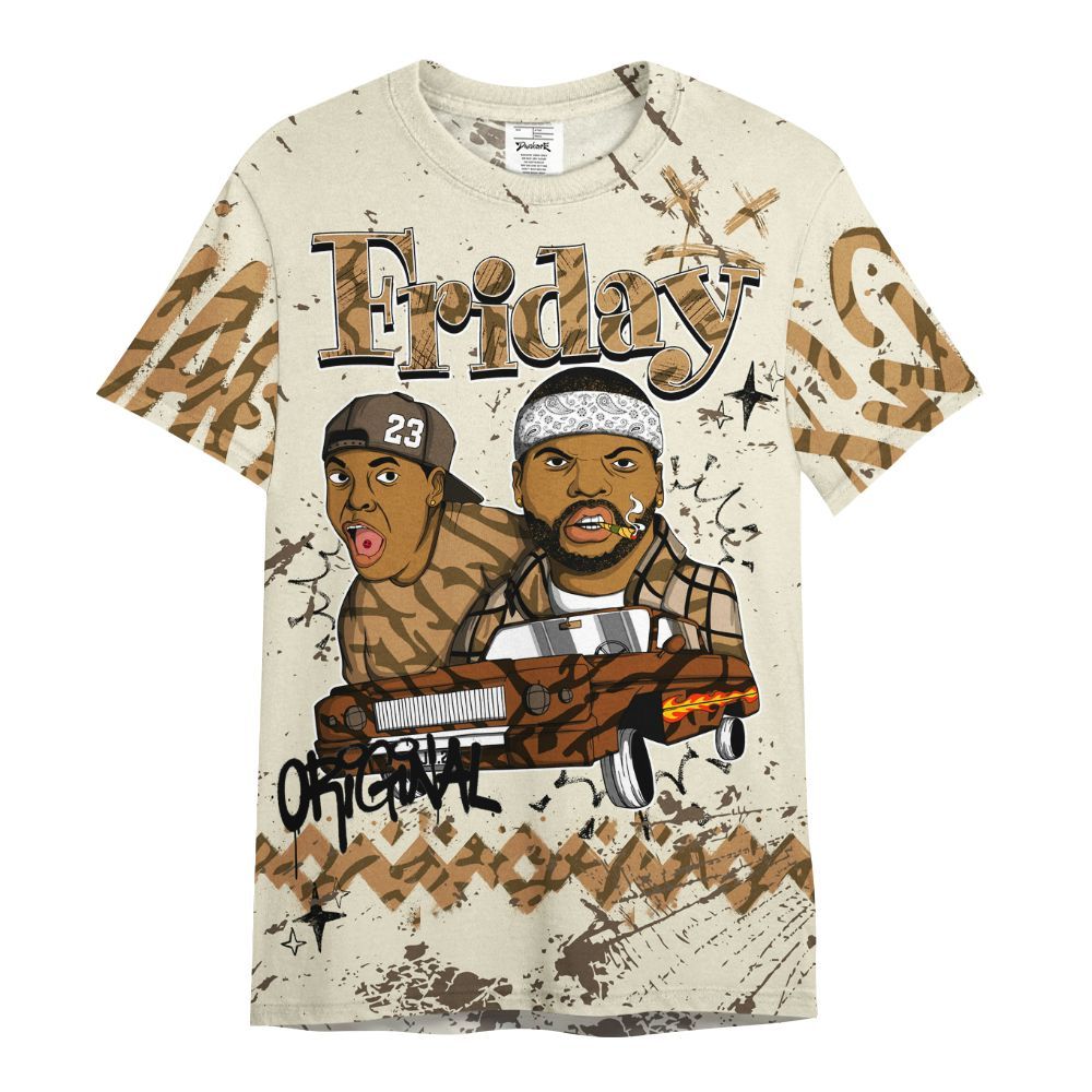 Shirt To Match Orewood Brown 3s - Friday Sneaker Crayon All Over Print